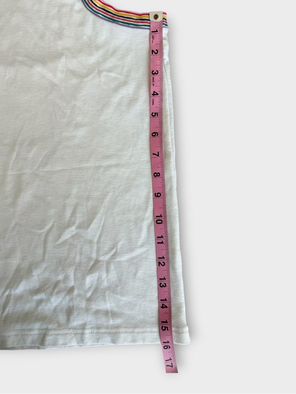 GUC Madewell Cream Tank with Rainbow Stripe Trim | XL - Picture 7 of 8